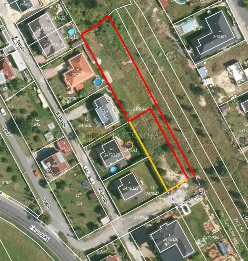 Prodej stavebních pozemků 675 m² a 1 244 m², Třemošná