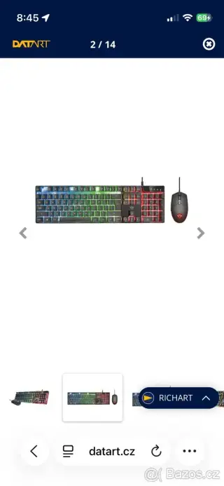 Klávesnice s myší Trust GXT 838 Azor Gaming Combo,