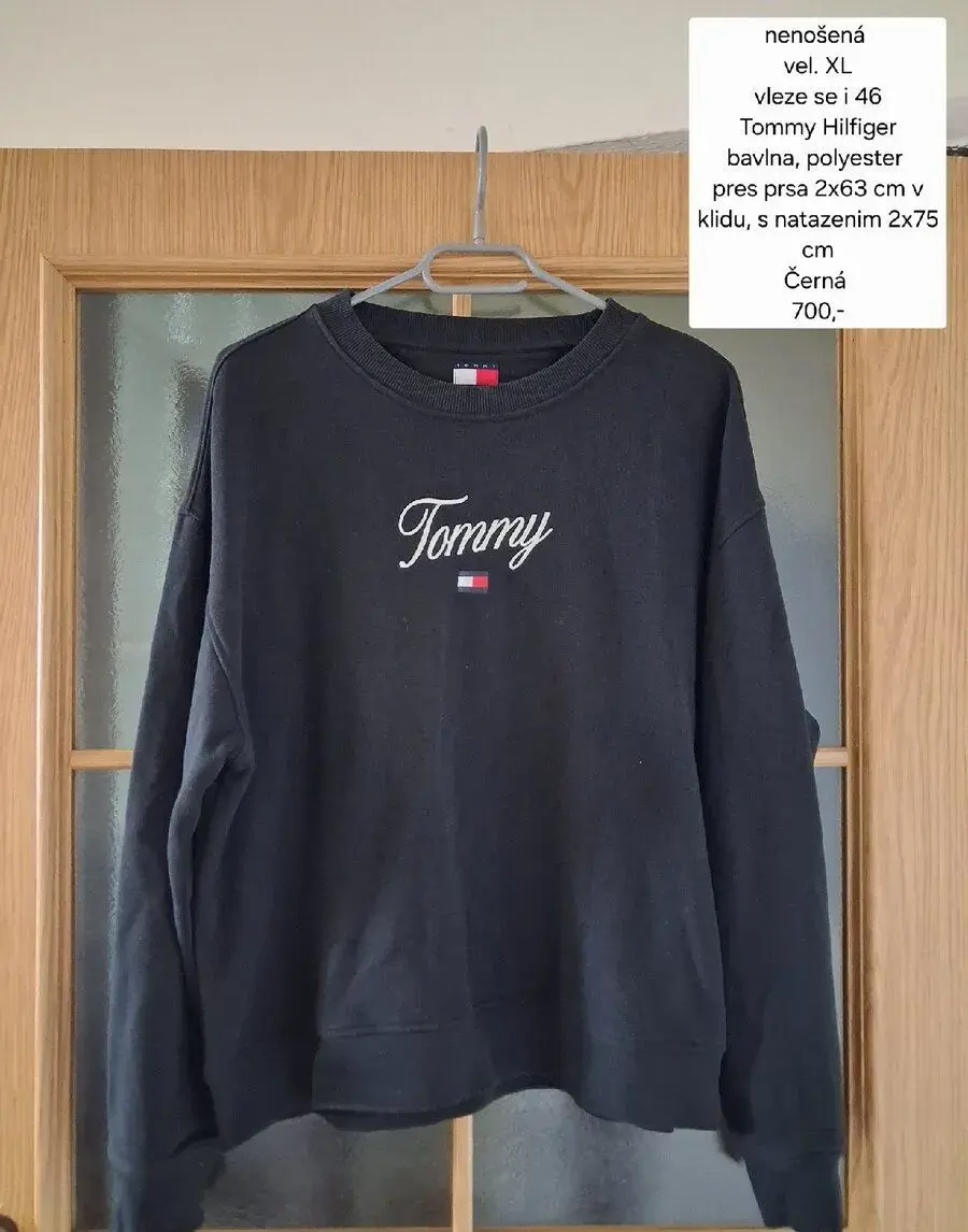 Černá dámská mikina Tommy Hilfiger vel. XL 44