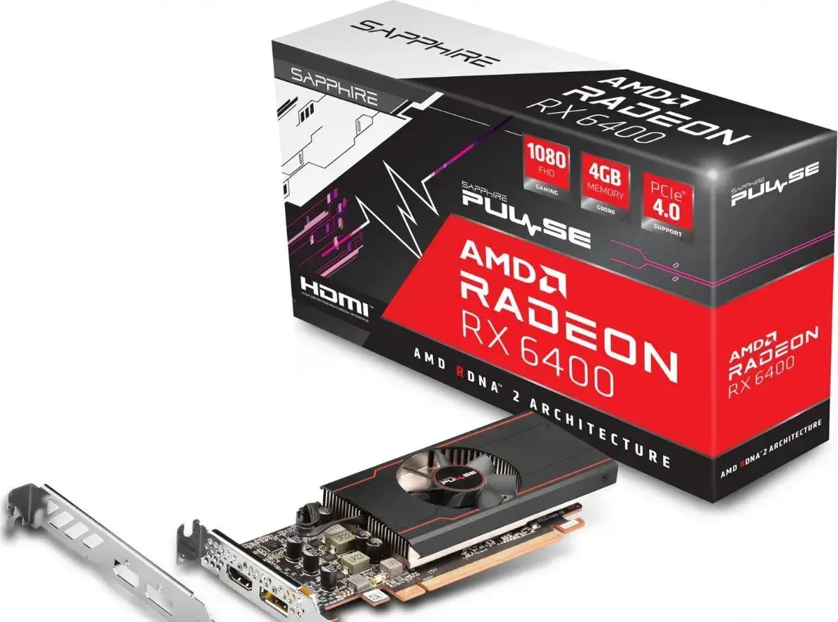 Mírně použitá Low Profile grafika Radeon RX6400 Pulse 4GB