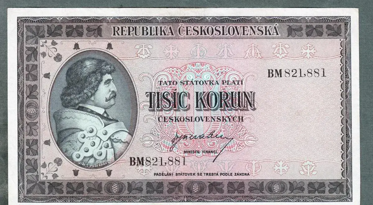 Staré bankovky 1000 kčs 1945 pěkný stav