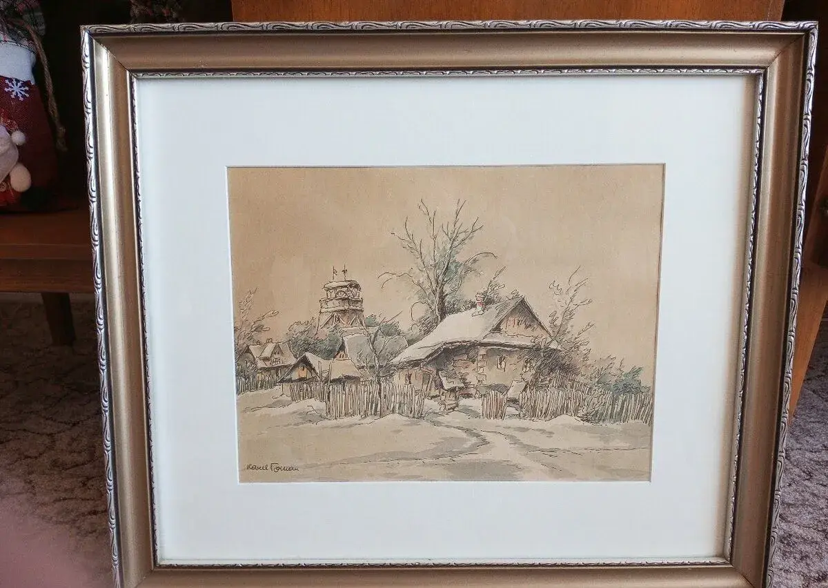 Starožitný obraz - Karel Toman (1889-1965) - Zimní chalupy,