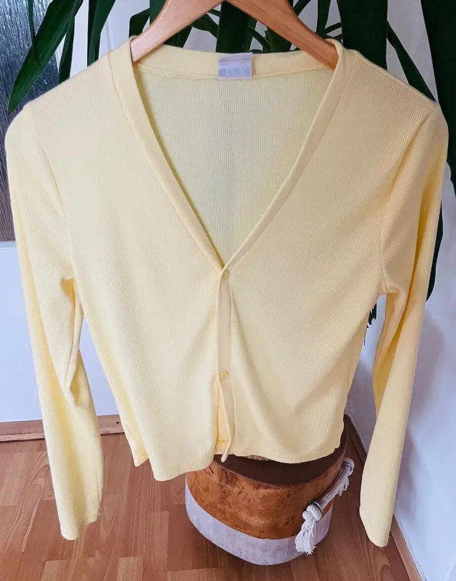 Kik propínací žlutý cardigan kardigan svetr i S-M