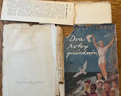 Verne: Dva roky prázdnin, Buocik 1948 Bratisl., část přebalu