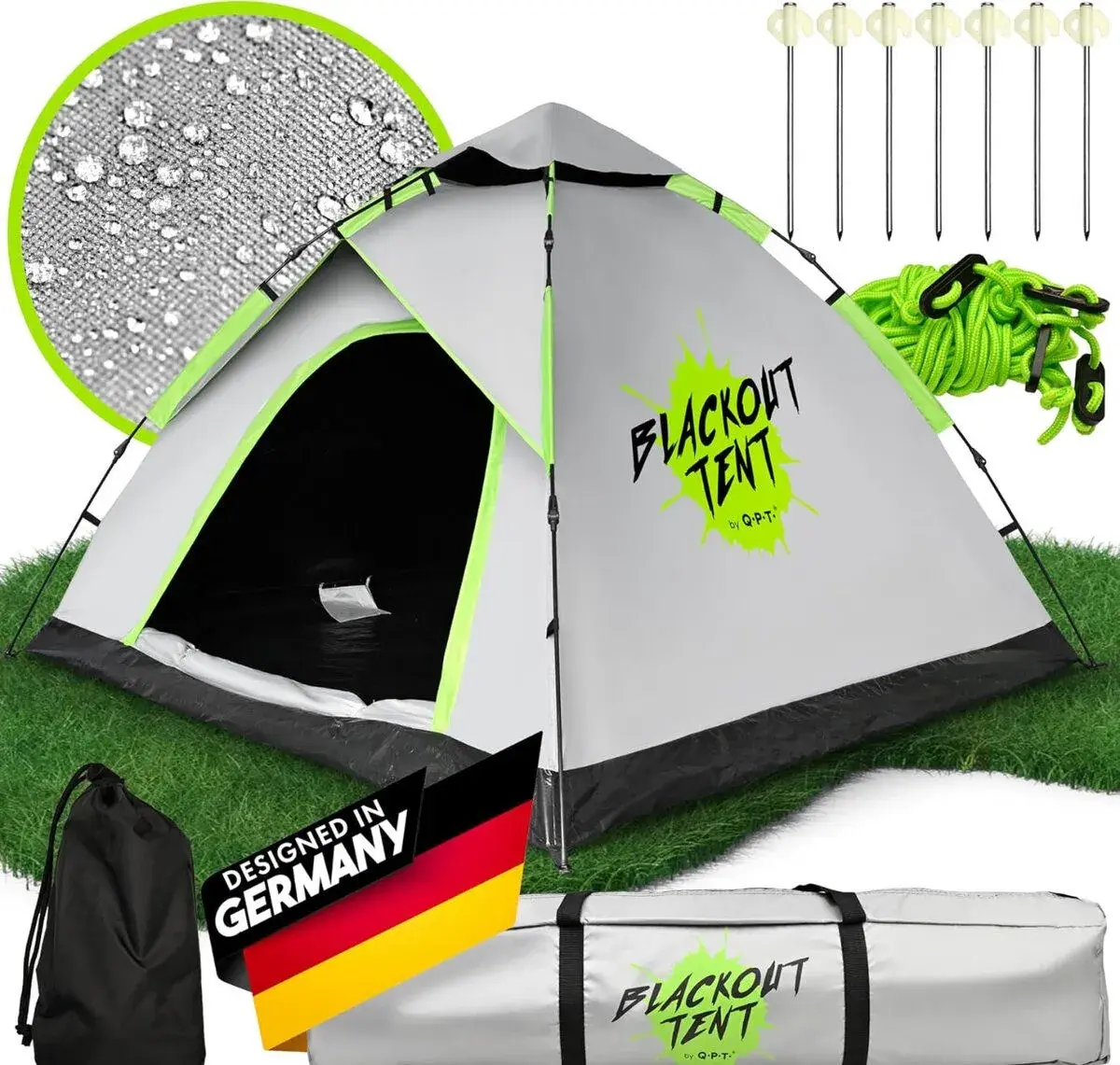 Pop-up kempinkový stan Blackout Tent® pro 1–2 osoby, 100% za