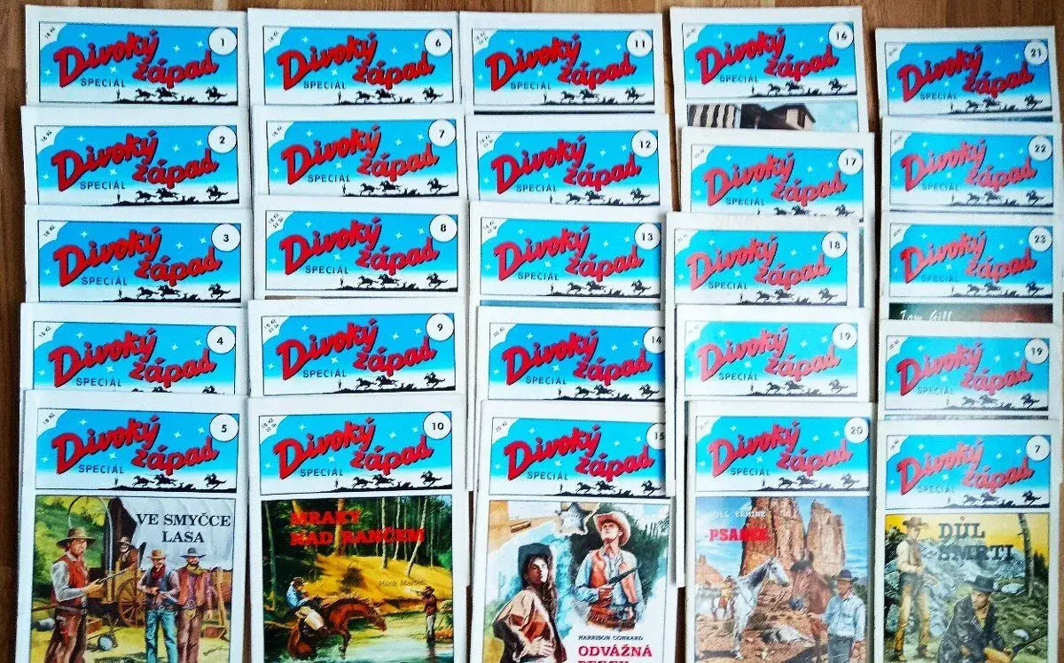 25x Časopisy " Divoký západ " Rodokaps-Rozruch-Western.