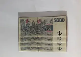 Výroční bankovky 5 000 Kč s přítiskem