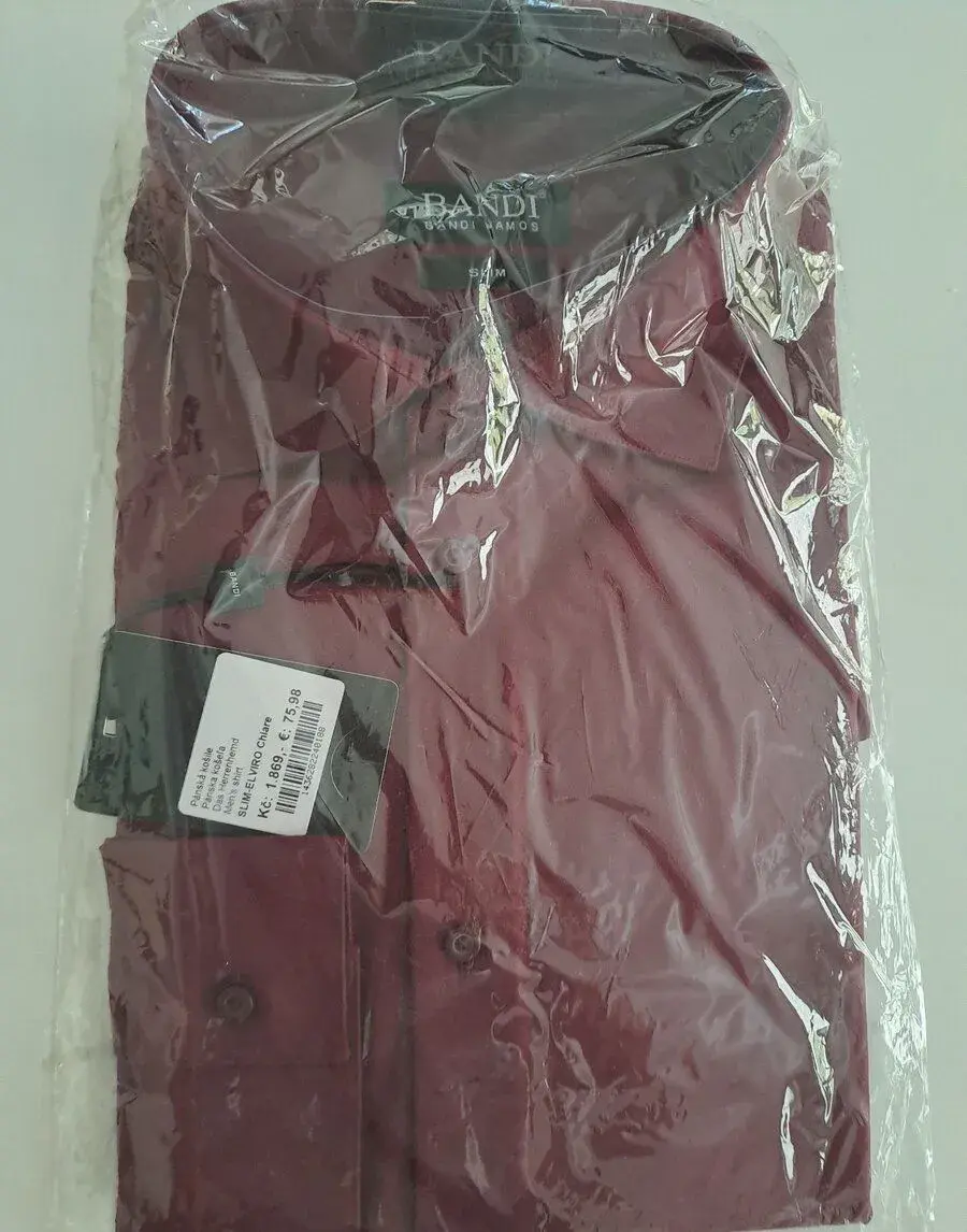 Bandi nová nepoužitá bordo košile slim 40/188
