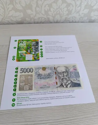 5000 Kč s přítiskem ČNB série F,včetně přebalu