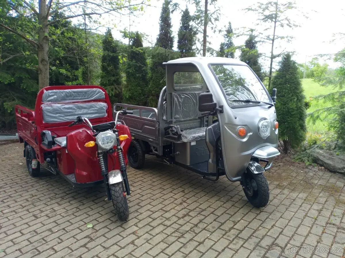 Elektrická tříkolka s kabinou nebo bez NOVÁ 3500 W motor