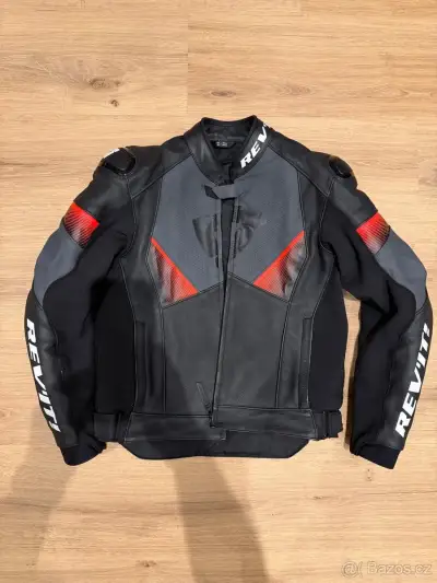 REVIT ARGON 2 kožená moto bunda vel. 52 – Black/Neon Red