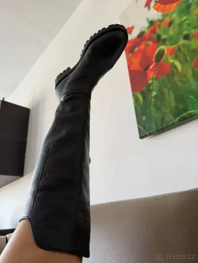 Celokožené kozačky Hugo Boss vel.37