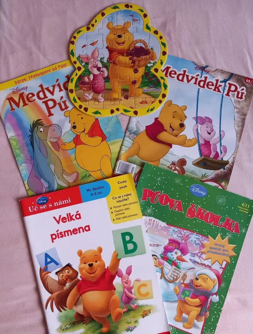 set Medvídek Pú - zdarma puzzle