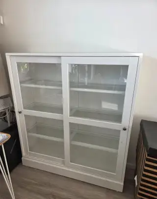 HAVSTA, Vitrína se soklem, bílá, čiré sklo, IKEA