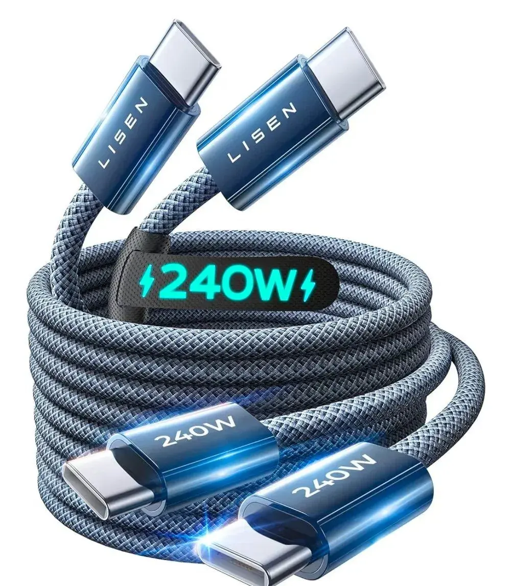 Kabel LISEN USB-C/USB-C,240W,(3.1A) 2M tmavě modrý,🔥Top🔥