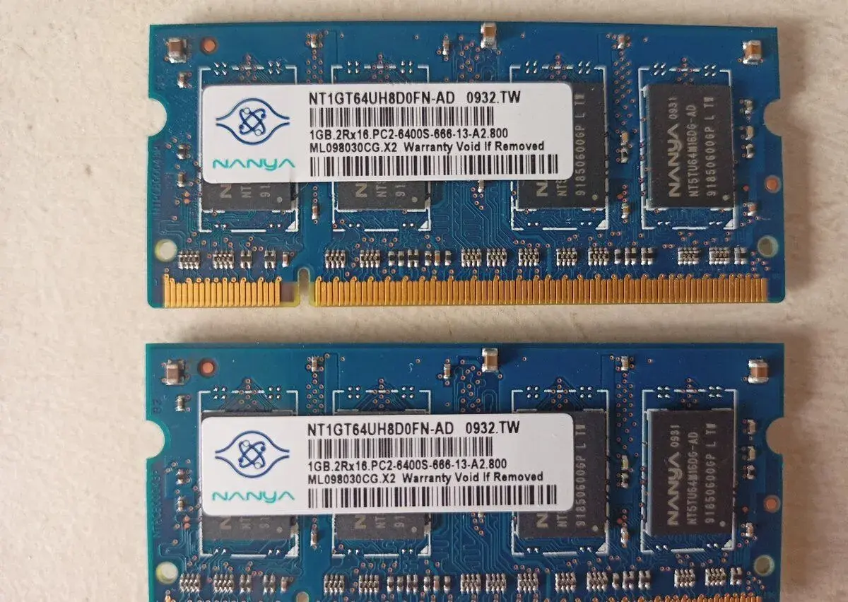 2x 1Gb RAM DDR2 800Mhz