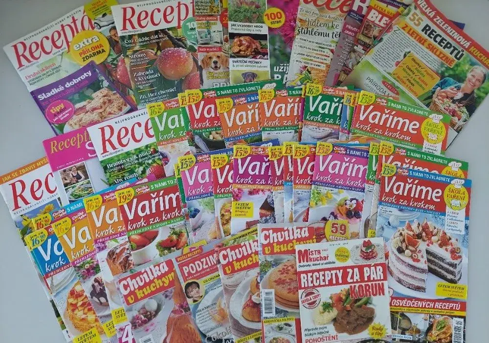 Obří hromada časopisů recepty a vaření Chvilka v kuchyni