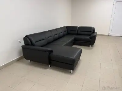 Kožená sedací souprava tvaru U - Nepoužitá