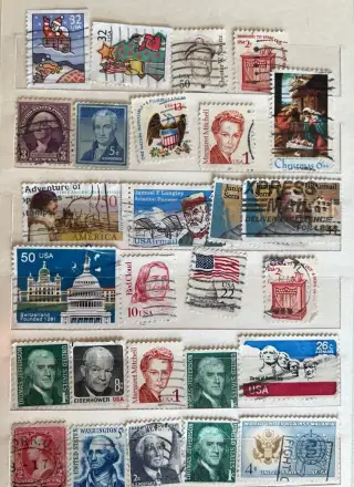 Poštovní známky USA – prezidenti a letecká pošta – 26 ks