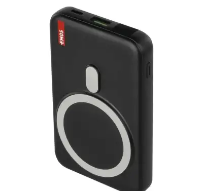Powerbanka EMOS WI 1023D, 10 000 mAh, 22,5 W+Wireless, černá