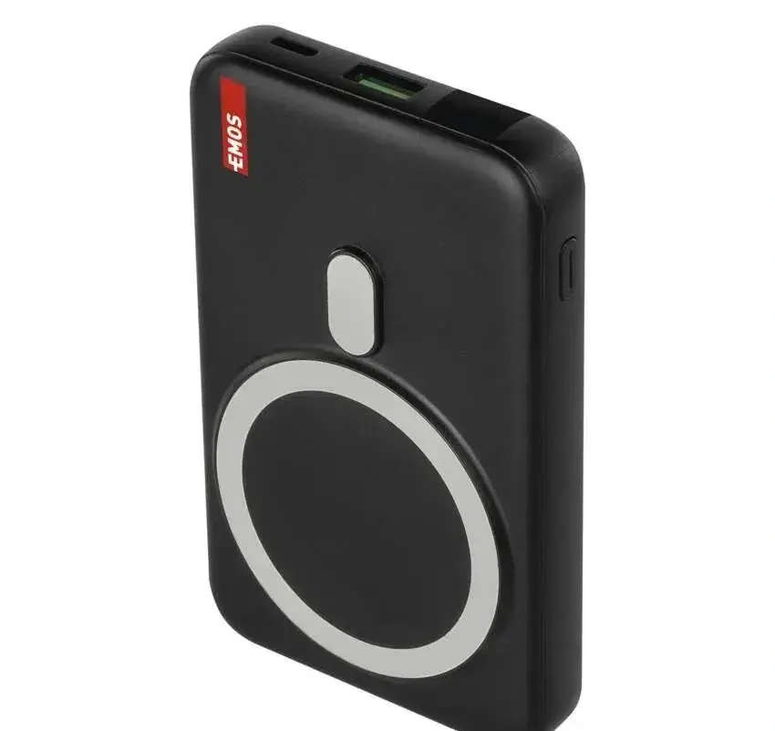 Powerbanka EMOS WI 1023D, 10 000 mAh, 22,5 W+Wireless, černá