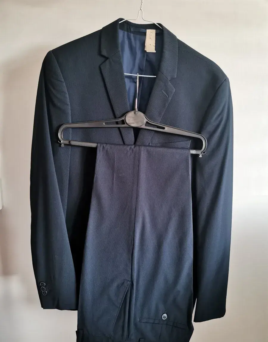 Oblek slim fit, tm. modrý pro frajera,vel. 46-Angelo Litrico