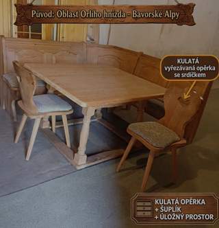 Rohový selský jídelní set
