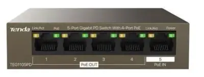 5 ks Tenda TEG1105PD Gigabit PoE PD Fanless Switch 30