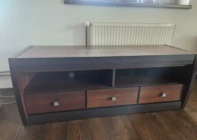 Tv stolek ořech tmavý/dub milano