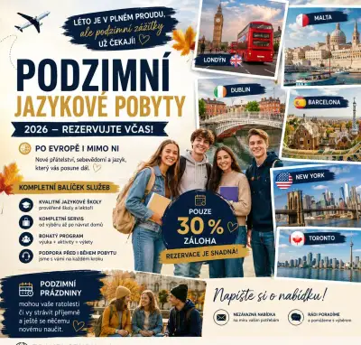 Podzimní jazykové pobyty v zahraničí