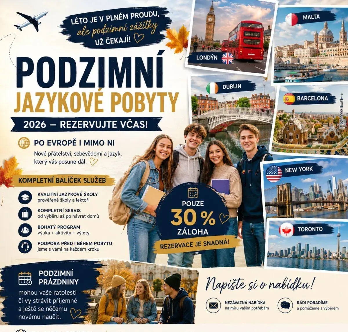 Podzimní jazykové pobyty v zahraničí