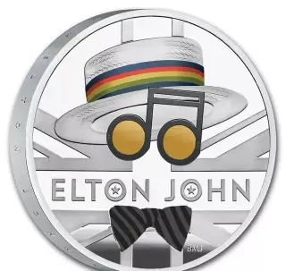 ELTON JOHN Music Legends 1 oz Pure Silver Proof Colored