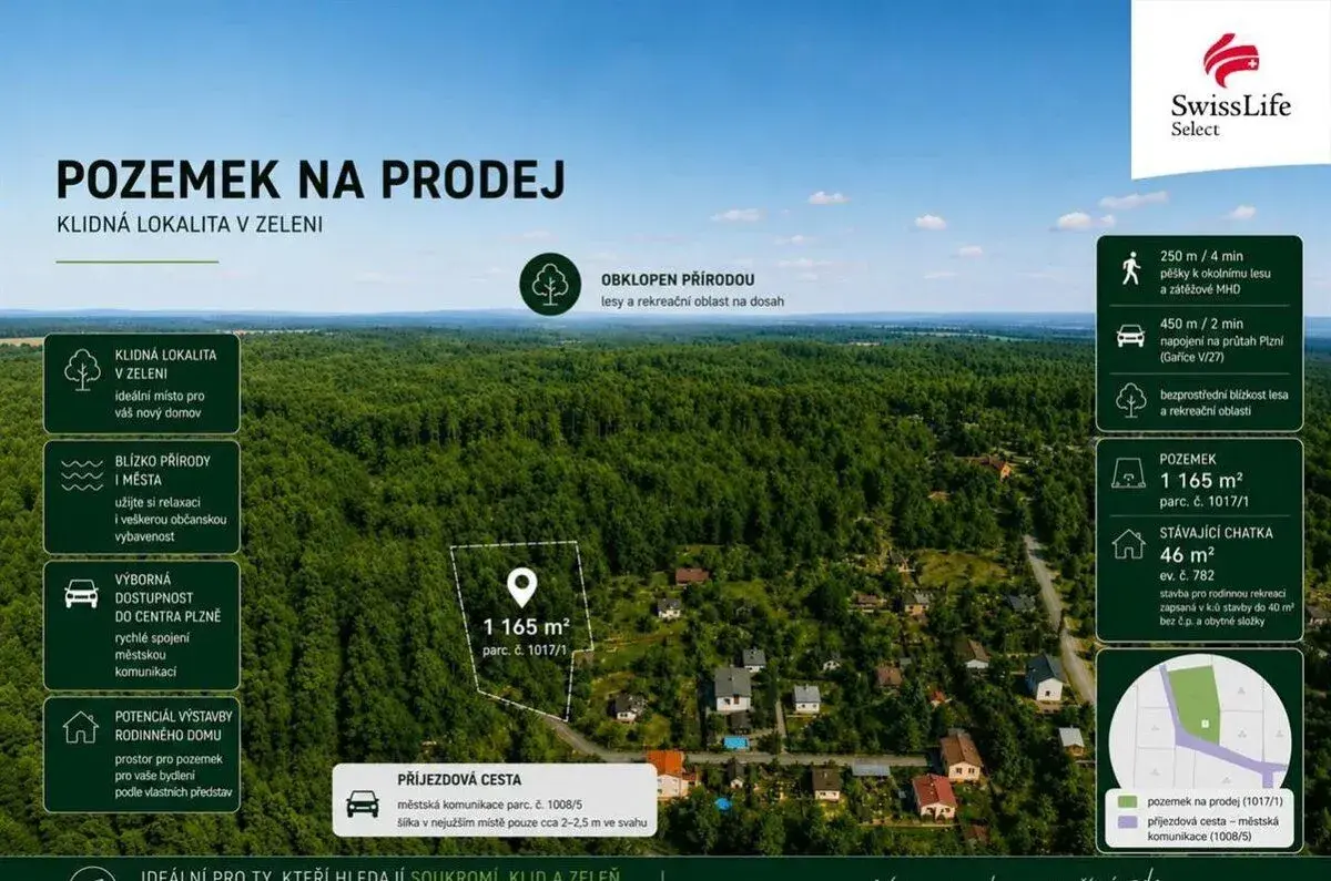 Prodej stavebního pozemku 1165 m2 Výsluní, Plzeň