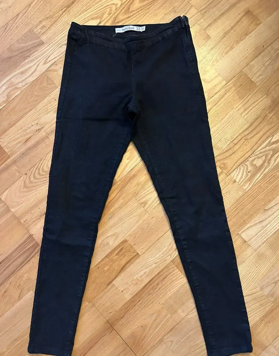 ZARA Premium Quality 38 / M - černé voskované skinny kalhoty