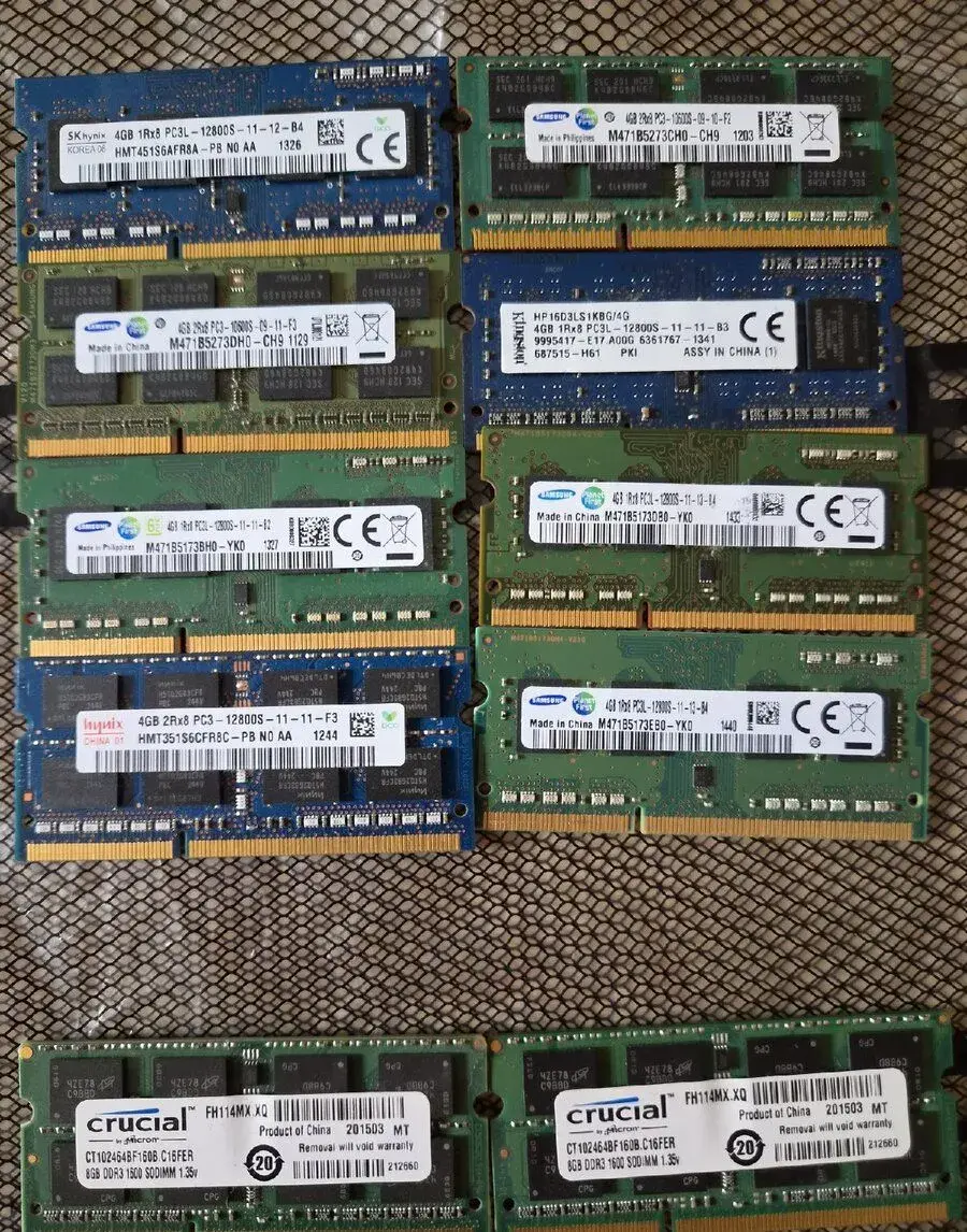 DDR3 / DDR3L SODIMM SO-DIMM 4GB a 8GB paměti RAM
