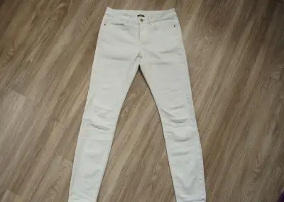 Tezenis dámské kalhoty bílé jeans slim vel. M