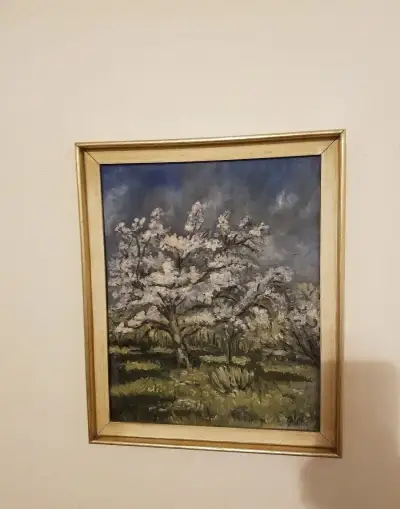 Obraz jarní stromy Alej Originál malovaný
