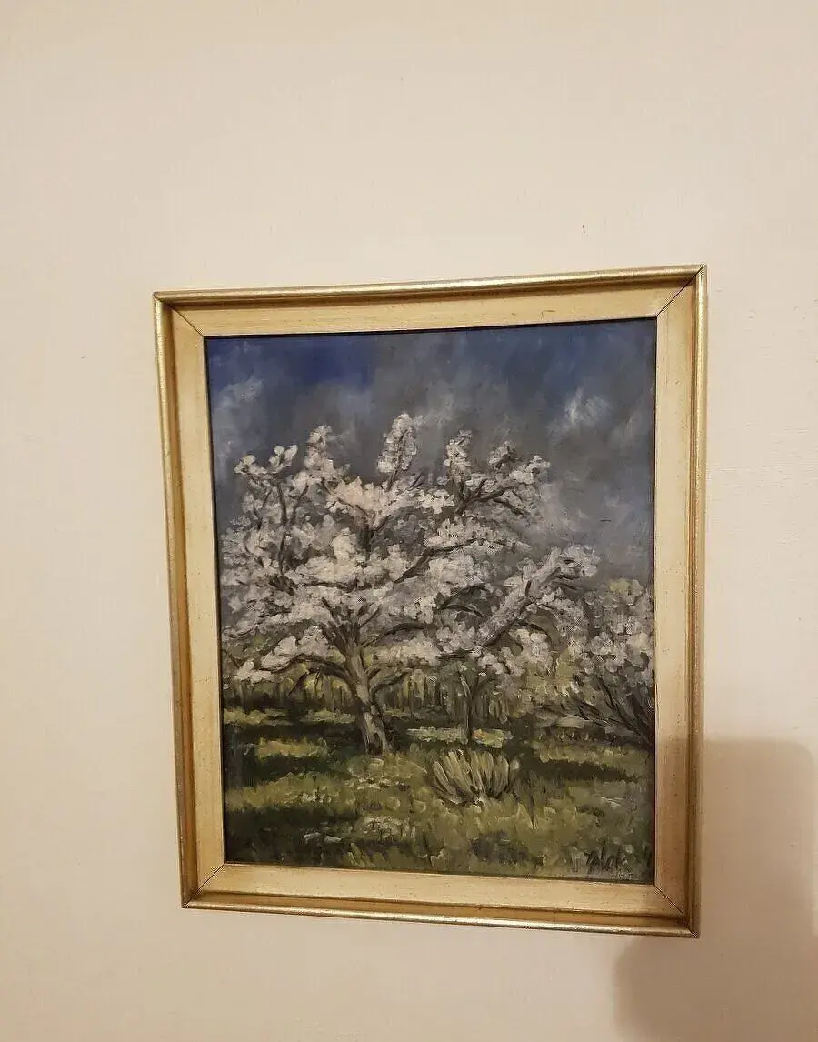 Obraz jarní stromy Alej Originál malovaný