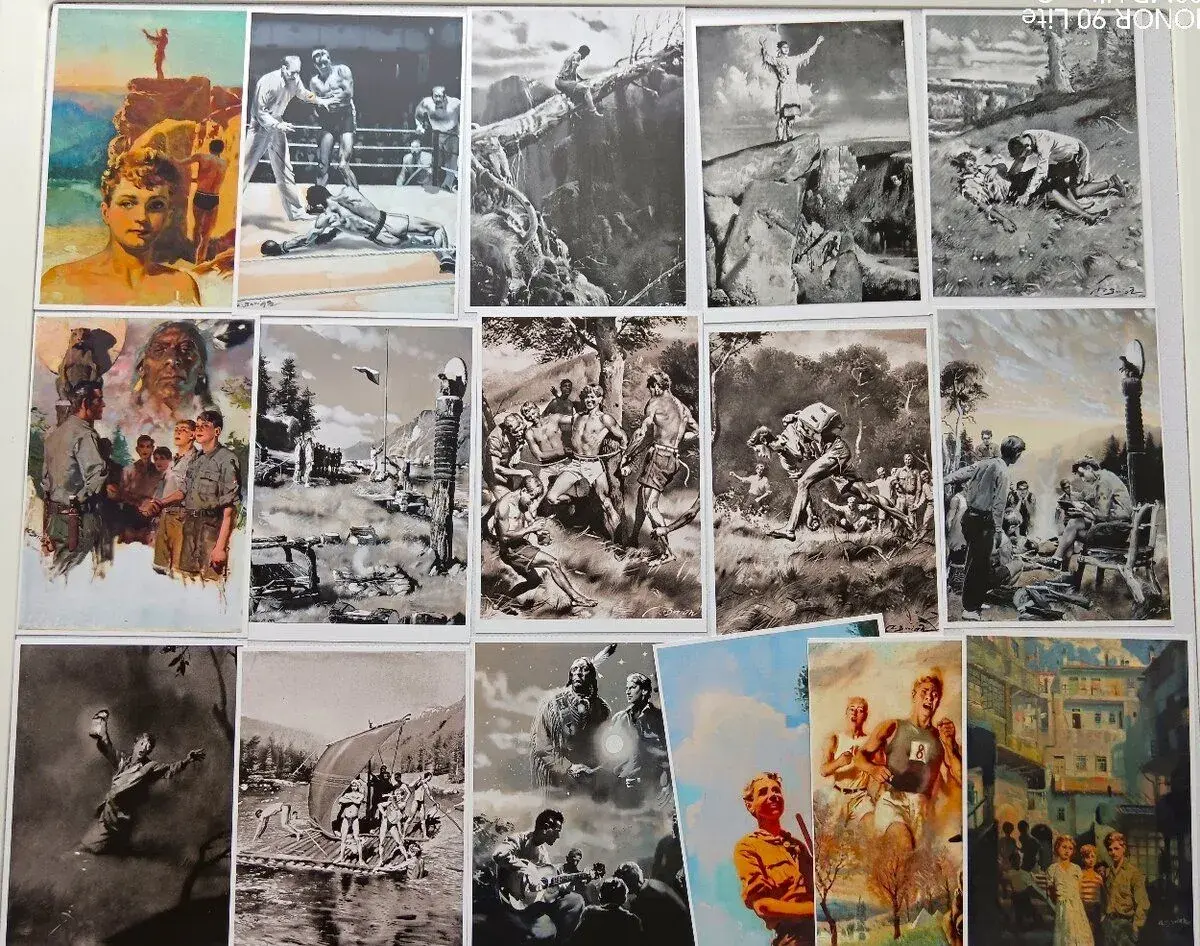 15 x J. Foglar-Zd. Burian. Pohlednice Hoši od Bobří řeky.