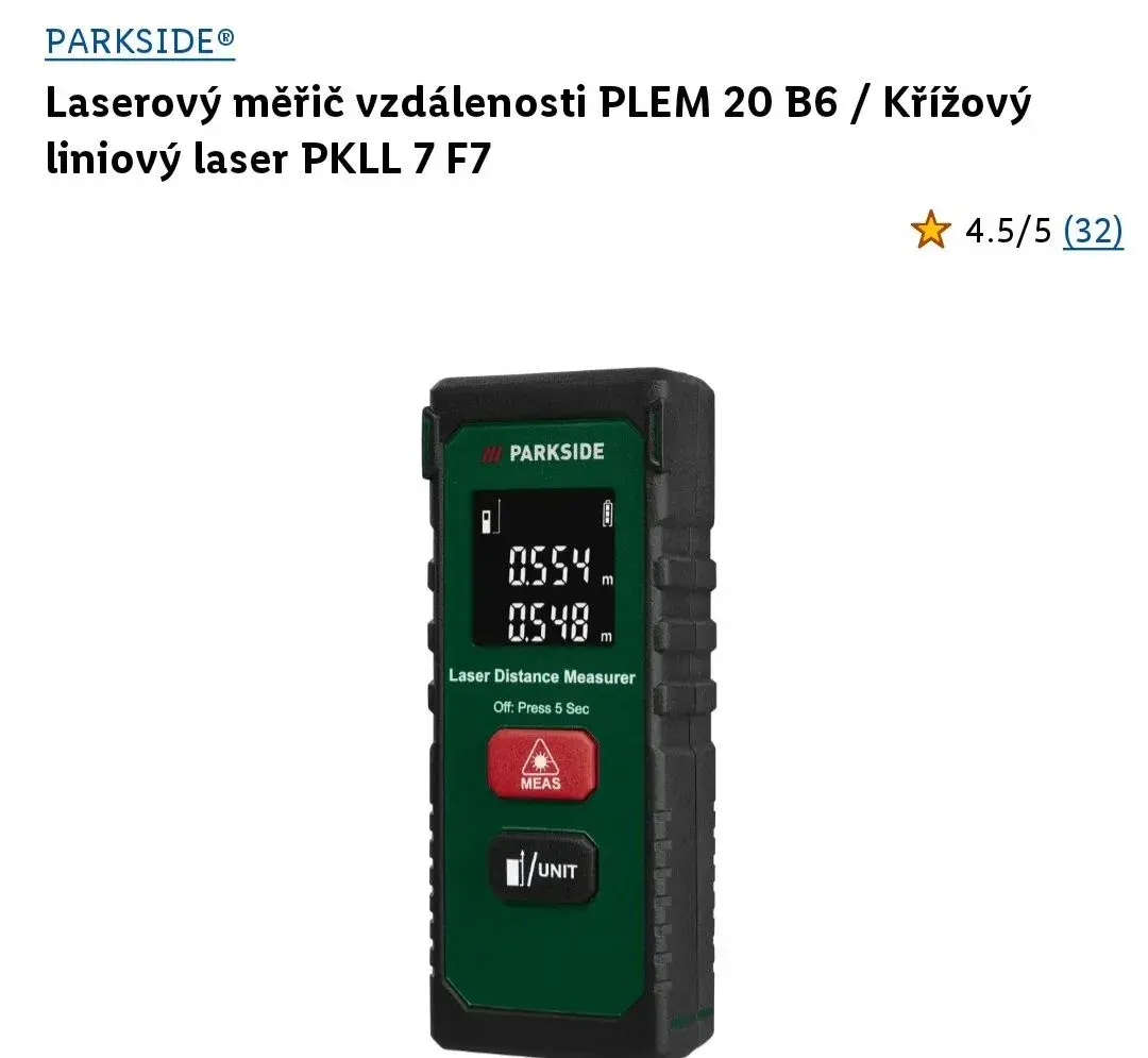 Laserový měřič vzdálenosti PLEM 20 B6