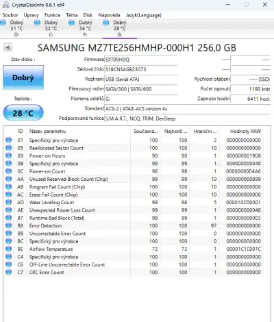 SAMSUNG MZ7TE256HMHP-000H1 256GB