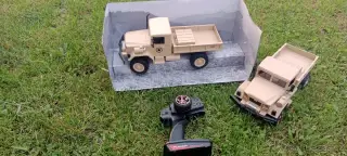 RC vojenský nákladní vůz –2 auta, 1 ovladač, 2xAku