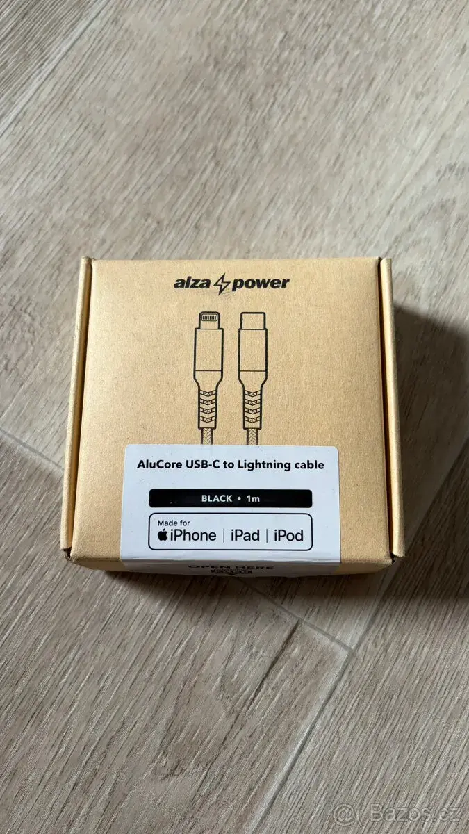 AlzaPower AluCore USB-C to Lightning MFi 1m černý