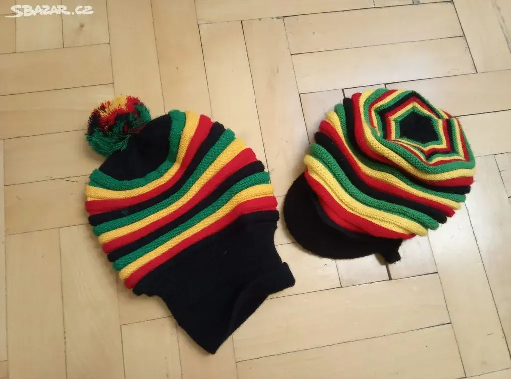 pletené čepice rastacap, často nazývané "rasta čepice". •