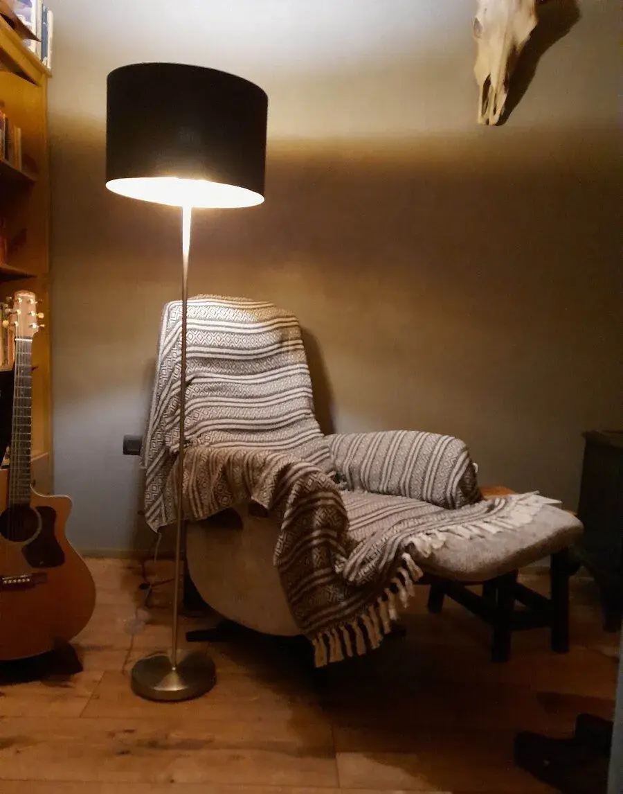 Stojací lampa TUNJA 1xE27/60W/230V matný chrom/černá