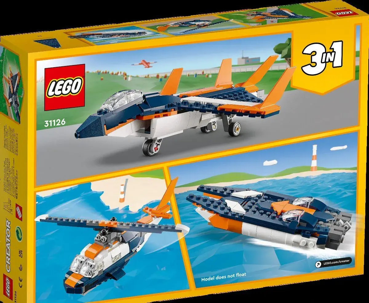 LEGO Creator 3-in-1 31126 3 v 1: tryskáč → vrtulník → člun