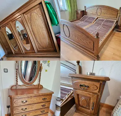 Rustikální ložnice skříň s posuvnými dveřmi