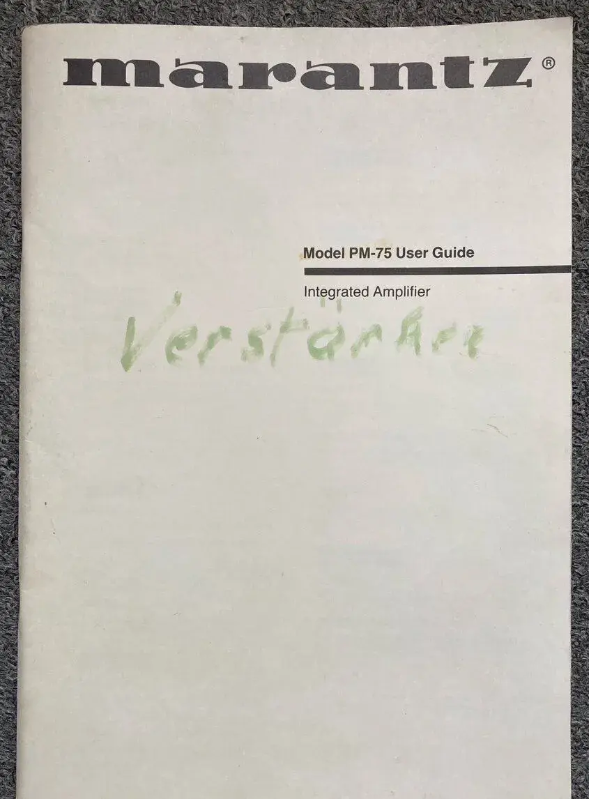 Zesilovač Marantz PM-75 User Guide návod k obsluze