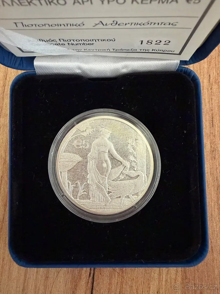 Cyprus 5 EUR 2020 Léda a labuť - striebro PROOF s certifikát
