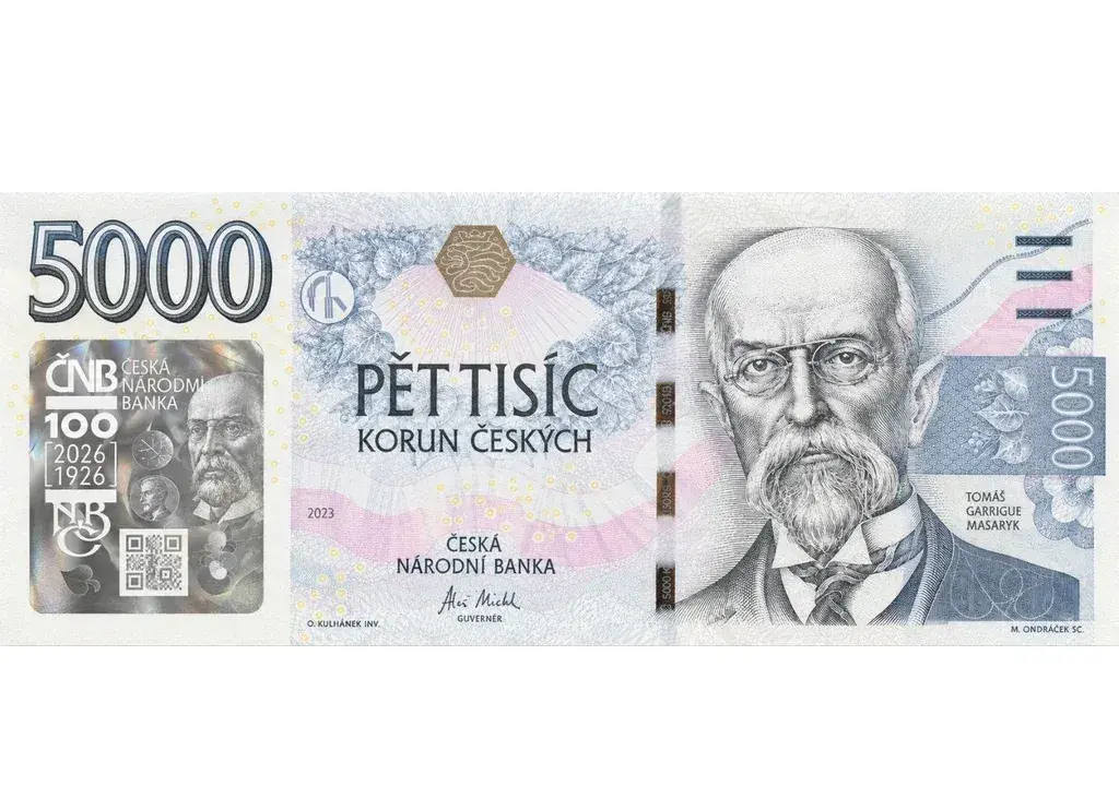 Výroční 5000 Kč bankovka ČNB 2026 + přebal